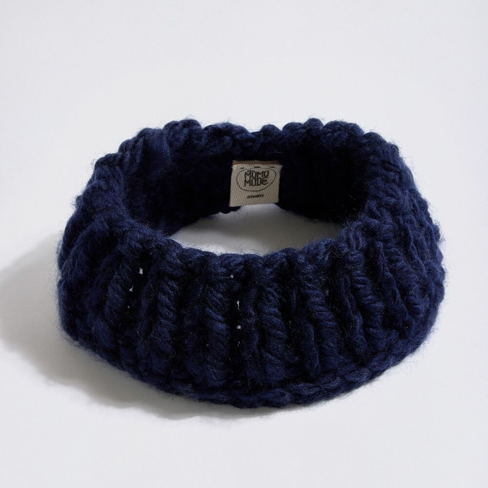 Fascia per capelli all'uncinetto "Mama's head band" blu