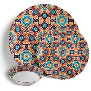 Marrakech Sunrise - Service de table 18 pièces - Céramique Porcelaine Chine 2