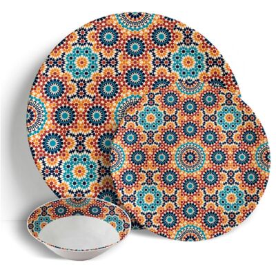 Marrakech Sunrise - Service de table 18 pièces - Céramique Porcelaine Chine