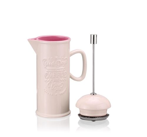 Coffe Bar Infuser with press cream/red-pink