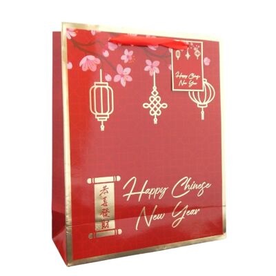 Bolsa de regalo de año nuevo chino - rojo y dorado