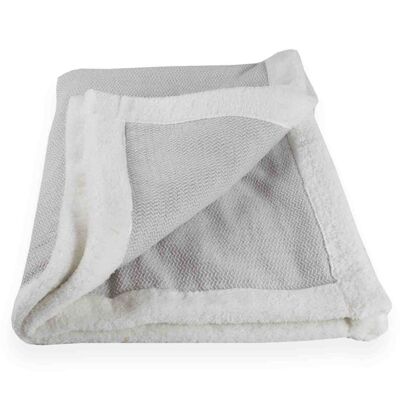 Wıcker Patterned Baby Blanket - gray
