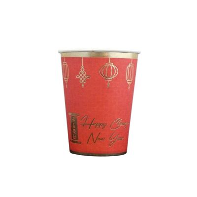 Chinese New Year Party Cups (10pk) - Red & Gold