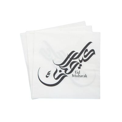 Tovaglioli per feste Eco Eid (20pz) - Bianco e nero