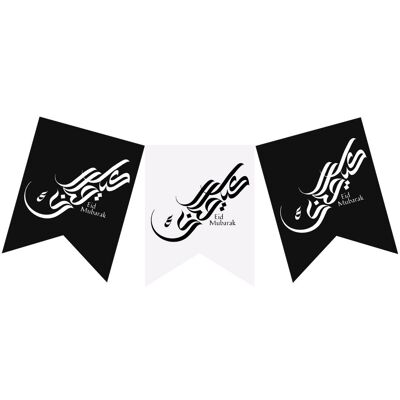 Eco Eid Party Banner - Black & White