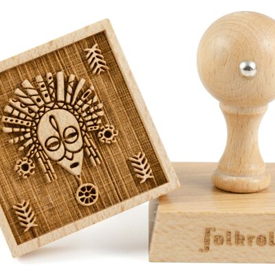 Folkroll Motiv-Keksstempel Afrikanische Maske 55x55mm