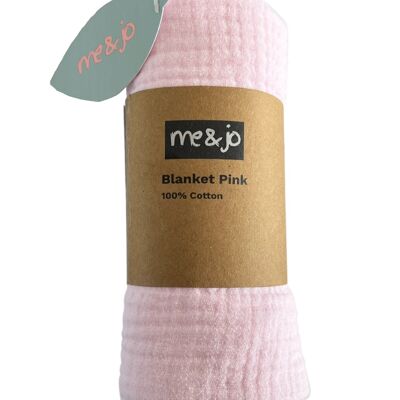 Cotton blanket pink 80 x 80 cm