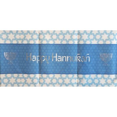 Chemin de Table Happy Hanukkah - Bleu et Blanc