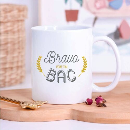 Mug blanc Bravo pour ton BAC