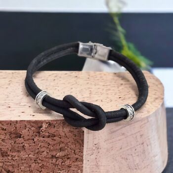 Bracelet homme en liège noir - Tom - Mode éthique pour homme 8