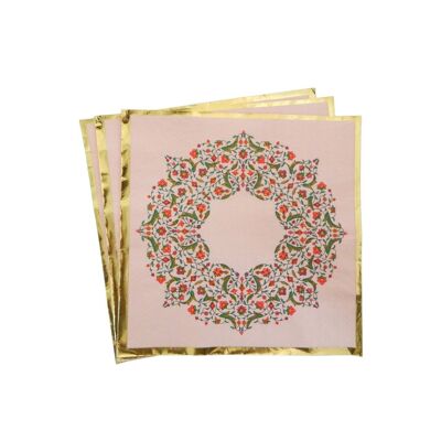 Serviettes de fête persanes (paquet de 20) - Rose