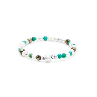Bague Queen Gamme - Perles de culture, Turquoises & argent