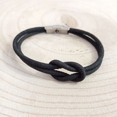 Black unisex sailor cork bracelet