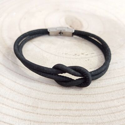 Pulsera negra de corcho marinero unisex