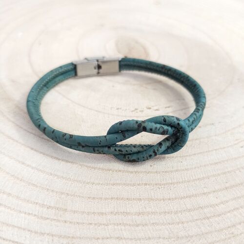 Bracelet en liège marin unisexe bleu-gris