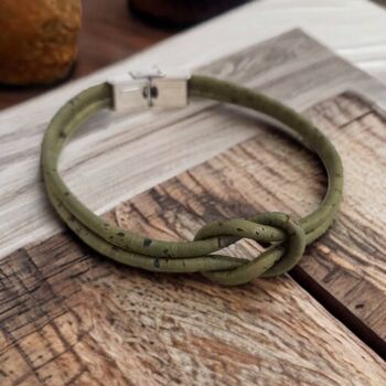 Bracelet en liège marin unisexe kaki - Eco-friendly - vegan 1