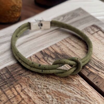 Bracelet en liège marin unisexe kaki - Eco-friendly - vegan