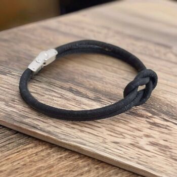 Bracelet en liège noir Marin unisexe - Mode éthique et vegan 2
