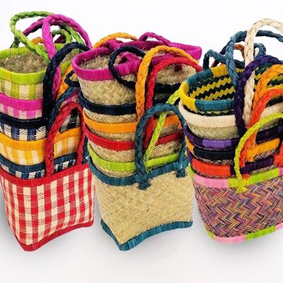 Children's baskets assorted checks + penjy + tutti frutti