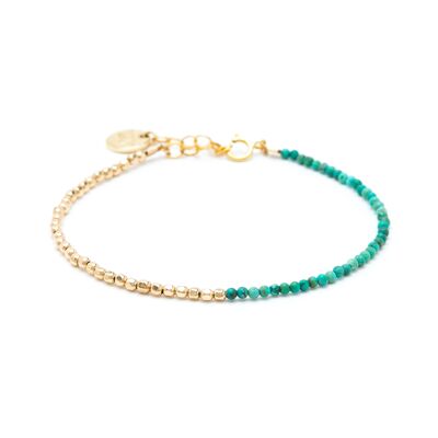 Bracelet Queen Bicolore - Turquoises & or