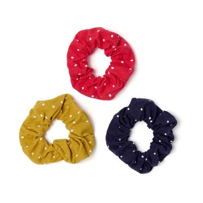 Scrunchies  - Red, Gold and Navy