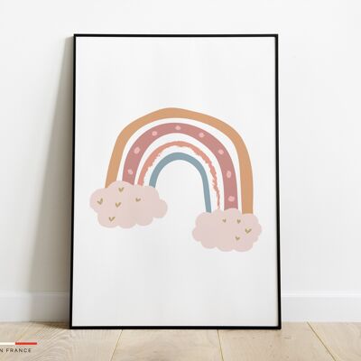 Affiche enfant Arc-en-ciel - Poster illustration enfant