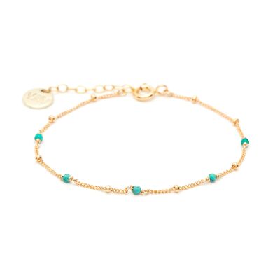 Bracelet Satellite - Turquoises & or