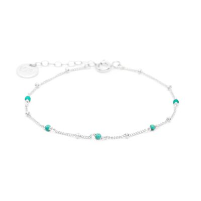 Bracelet Satellite - Turquoises & argent
