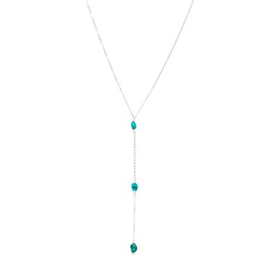 Collier Baroque long - Turquoises & argent