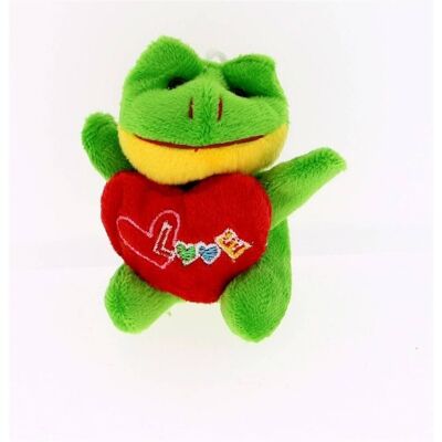 Frog with heart keychain