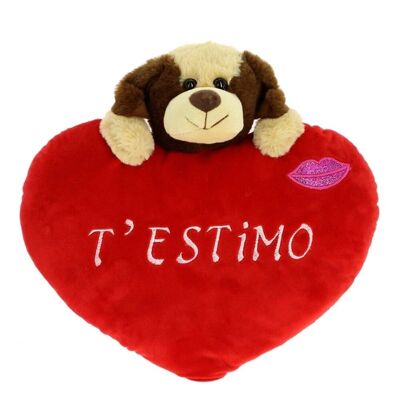 Heart With Dog 20cm T'estimo
