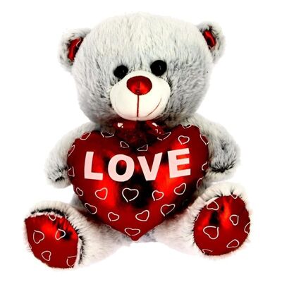Gray Love Bear 20cm - Peluche - Plush