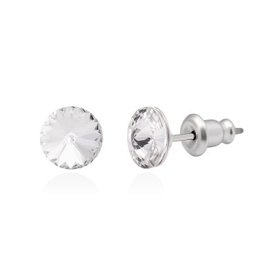 Clous d'oreilles en cristal avec épingle en titane, couleur cristal clair