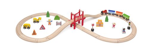 Viga - Wooden Train Set 39pcs