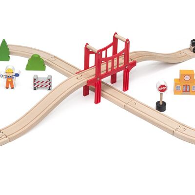 Viga - Wooden Train Set 39pcs