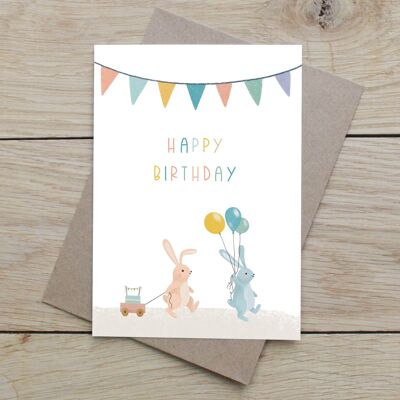 Tarjeta de cumpleaños para niños | DIN A6 | Tarjeta para el cumpleaños de los niños | Tarjeta de cumpleaños