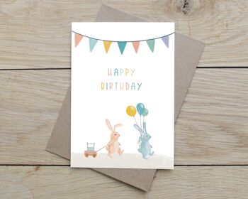 Carte d'anniversaire pour enfants | DIN A6 | Carte pour l'anniversaire des enfants | Carte d'anniversaire