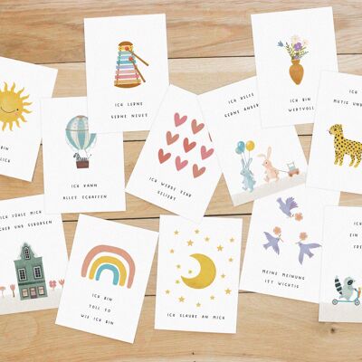 Affirmation Cards for Kids | Set of 12 | encouragement | positive beliefs | Children's encouragement cards | birthday gift | DIN A6