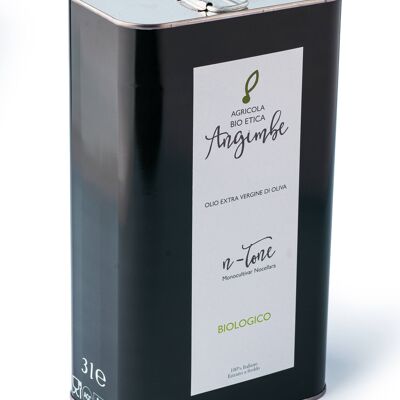N-Tone Monocultivar - Organic Extra Virgin Olive Oil 3LT Can