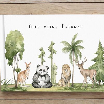 Freundebuch für Kinder | Schule | Freundealbum Tiere der Welt | A5 Freundschaftsbuch Grundschule