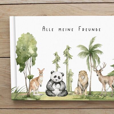 Libro de amigos para niños. escuela | amigos album animales del mundo | A5 libro de amistad escuela primaria