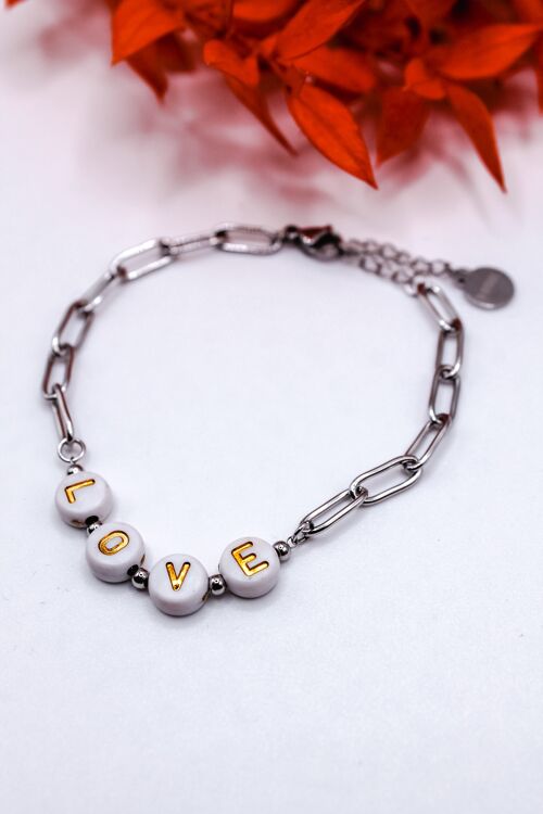 Bracelet "Love" Acier inoxydable Argenté