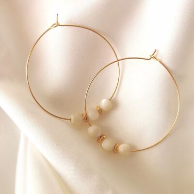 Merveillle mother-of-pearl hoop earrings