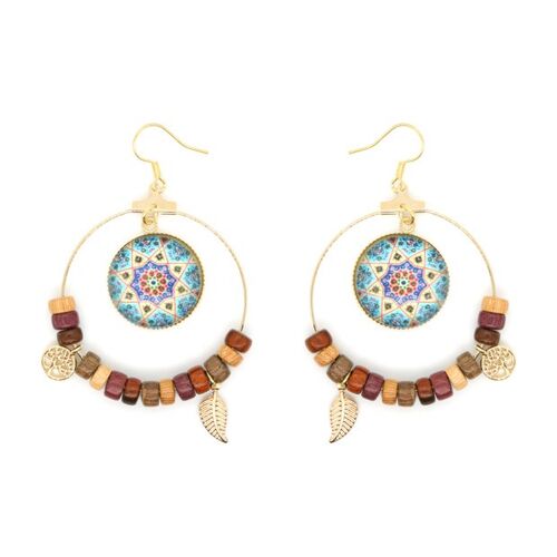 Boucles d'oreilles mandala doré Luna