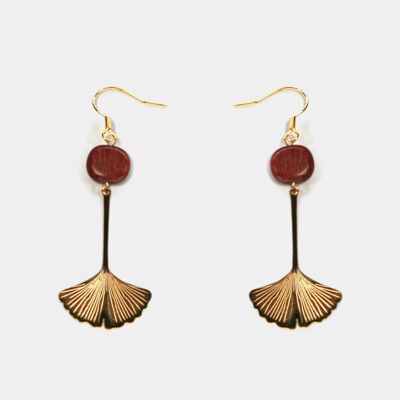 Golden ginkgo earrings Nancy