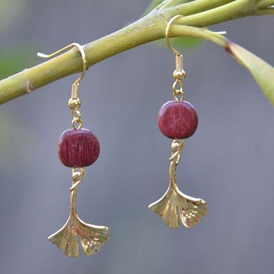 Pendientes Clara ginkgo dorado