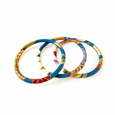 Bracciale rigido Kiku blu turchese giapponese