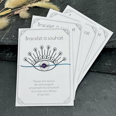 Pulsera de deseos de amatista para mujer y niño.