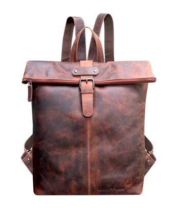 Sandy Leather Backpack Large Femme Sac à dos pour ordinateur portable 15,6 pouces Homme - Sandel 6