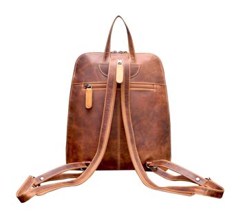 Anja Sac à dos pour femme en cuir Small City Backpack Girls Modern - Camel 8